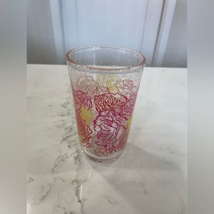 Anthropologie Paint and Petals Floral Juice Glass